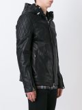 hooded leather jacket 