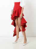 asymmetric ruffled trim skirt  