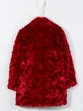 textured faux fur coat