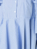 pleated trim hands collar top