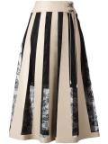 striped lace embroidery skirt