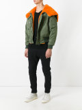 fur trim bomber jacket 