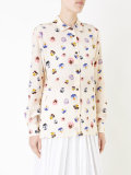 pansy-print classic shirt