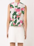 sleeveless floral blouse
