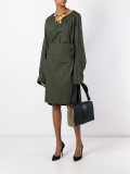 drawstring collar dress