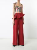 wide-legged peplum trousers