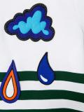 striped weather appliqué T-shirt