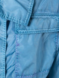 denim belted coat