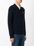 brand logo V neck jumper