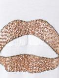 'Flower Sequin Lip Kate' T恤