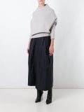 duchess satin inverted pleat skirt