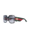 oversize square-frame rhinestone sunglasses