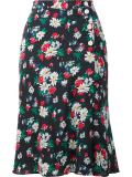 floral print envelope skirt