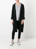 ribbed single breasted coat 