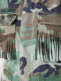 fringed pockets military waistcoat 