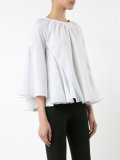 flared short sleeved blouse