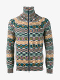printed zipped cardigan