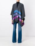 metallic striped poncho