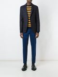 checked pattern notched lapels blazer