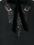 lace neckline bib blouse