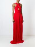 crossed open back long dress
