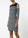 cold shoulder stripe dress