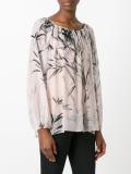 leaves print shift blouse