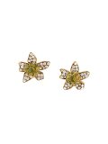 floral rhinestone clip-on earrings