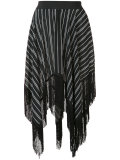 asymmetric fringed skirt 