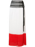 pleated colour-block skirt 