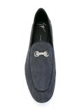 buckle detail dots print loafers