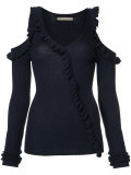 cut-out ruffle jumper 