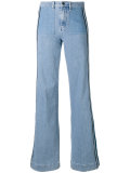 side stripe flared jeans