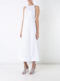 embroidered panel flared dress
