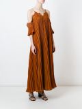 pleated off shoulder dress