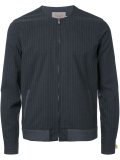 pinstriped bomber jacket