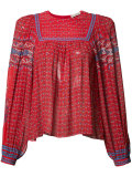 patterned pleated blouse