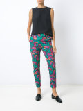 abstract print skinny trousers