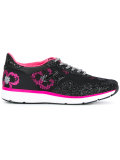 floral glitter-effect sneakers