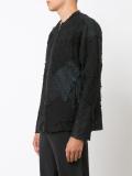 collarless zipped jacket