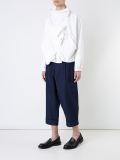 front pleat cropped trousers