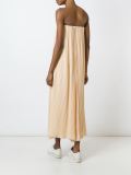 pleated strapless dress