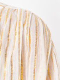 metallic striped elongated shirt