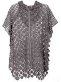 crochet short sleeved hooded jacket