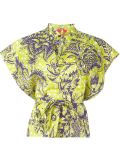 印花和服袖上衣