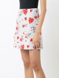 hearts print A-line skirt