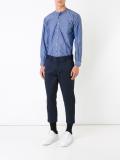 collarless button down shirt