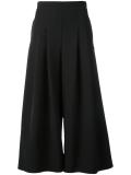 pleated wide-legged cropped trousers