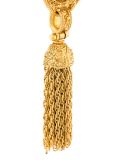 logo tassel clip-on earrings