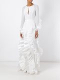 ruffled evening dress
